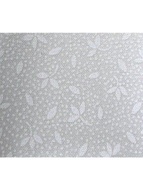 White Cotton Fabric Floral Pattern 22" x 44" Crafts Quilting DIY Projects